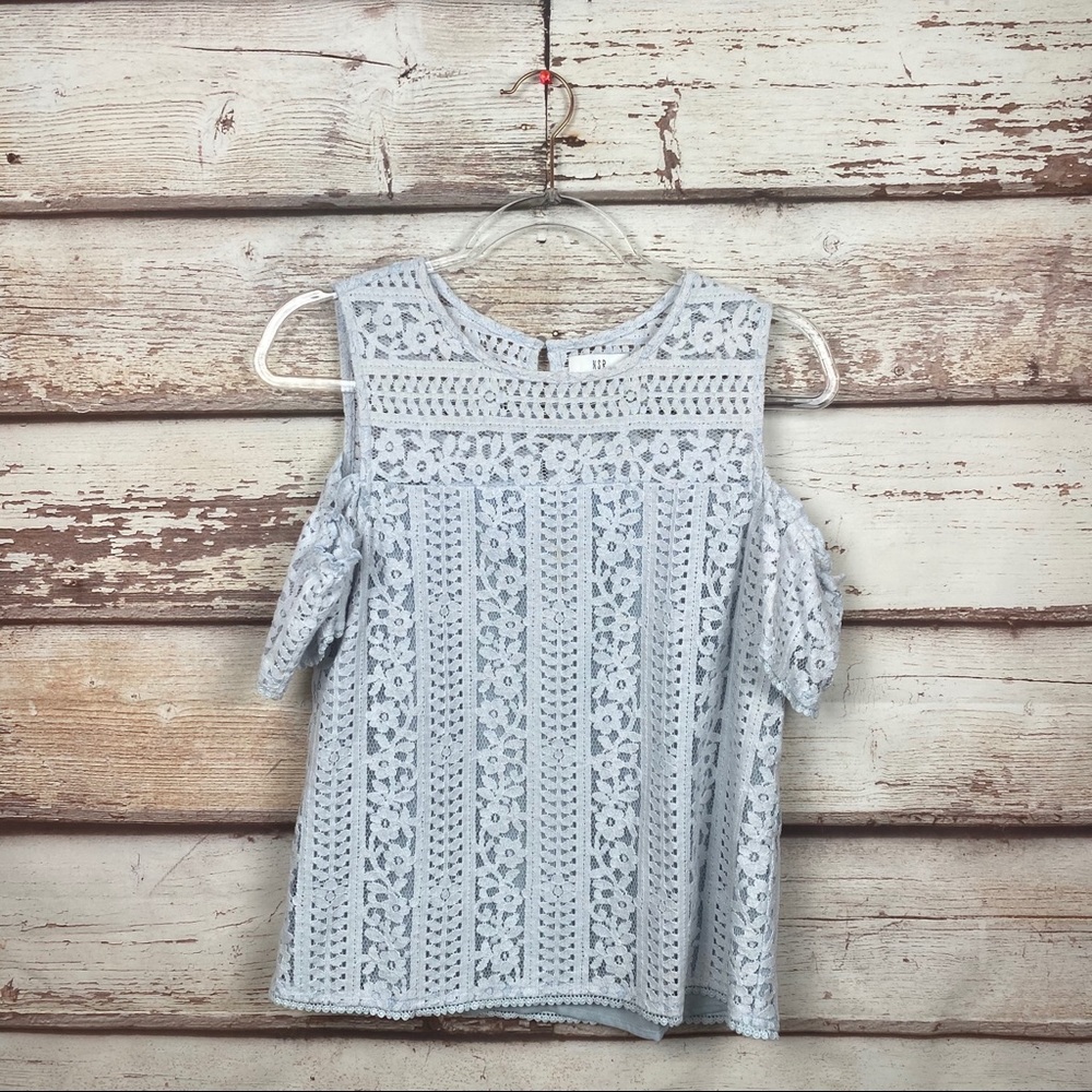 NSR NAPEAN SEA RD Pale Blue Cold Shoulder blouse